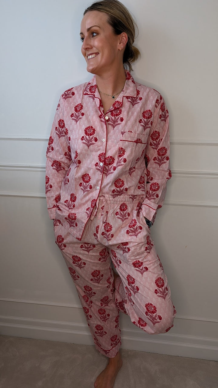 Mia Pink Pyjama Set- Long