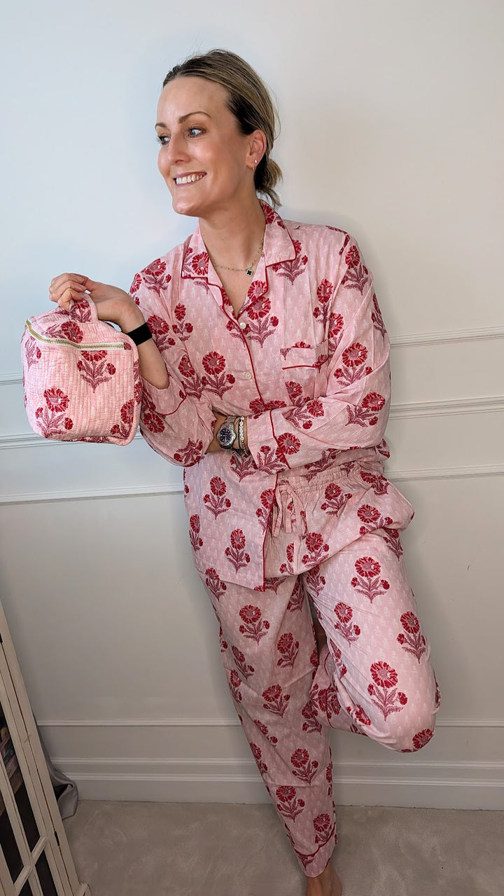 Mia Pink Pyjama Set- Long