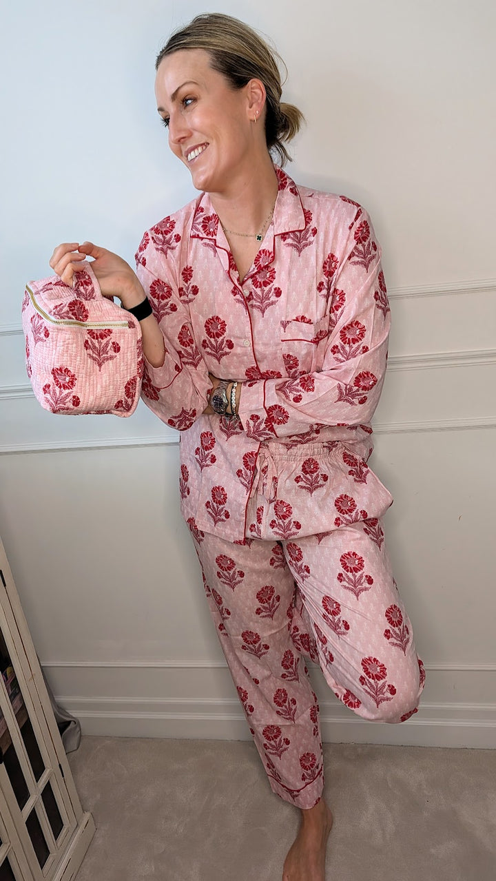 Mia Pink Pyjama Set- Long