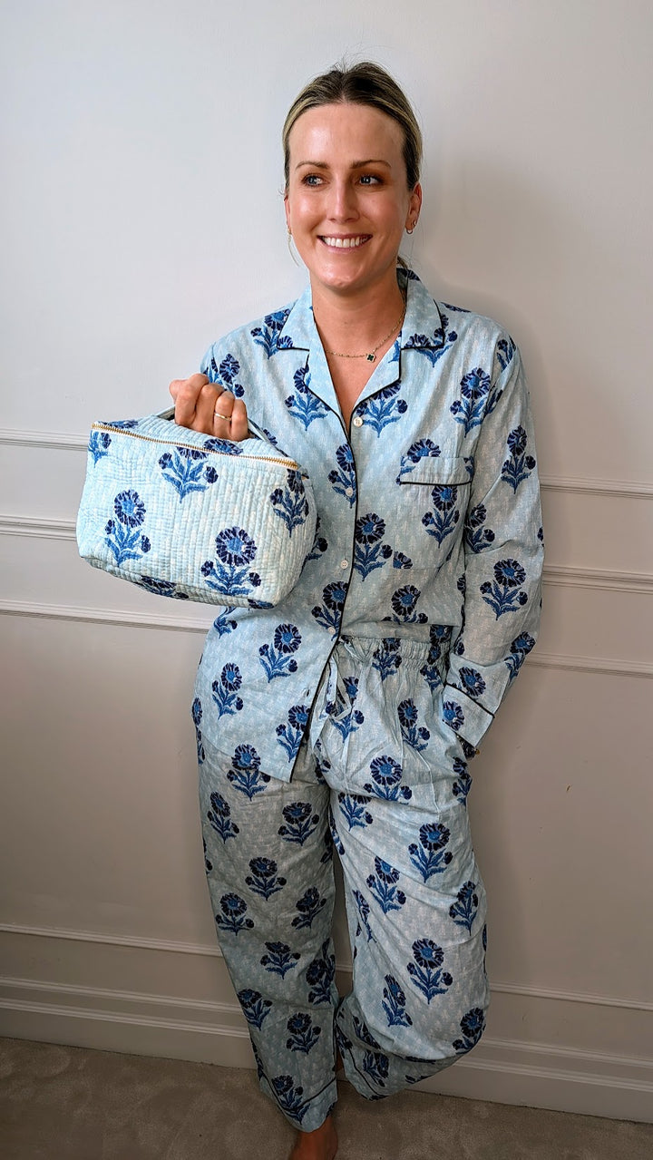 Mia Blue Pyjama Set- Long