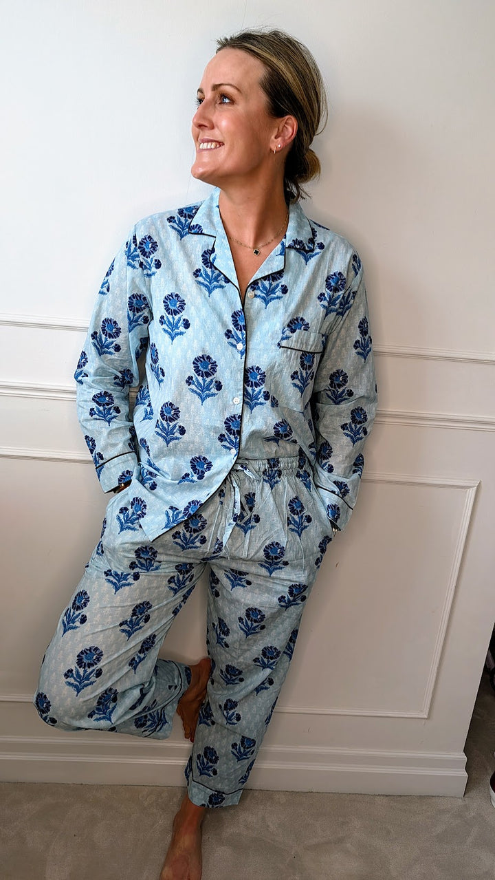 Mia Blue Pyjama Set- Long