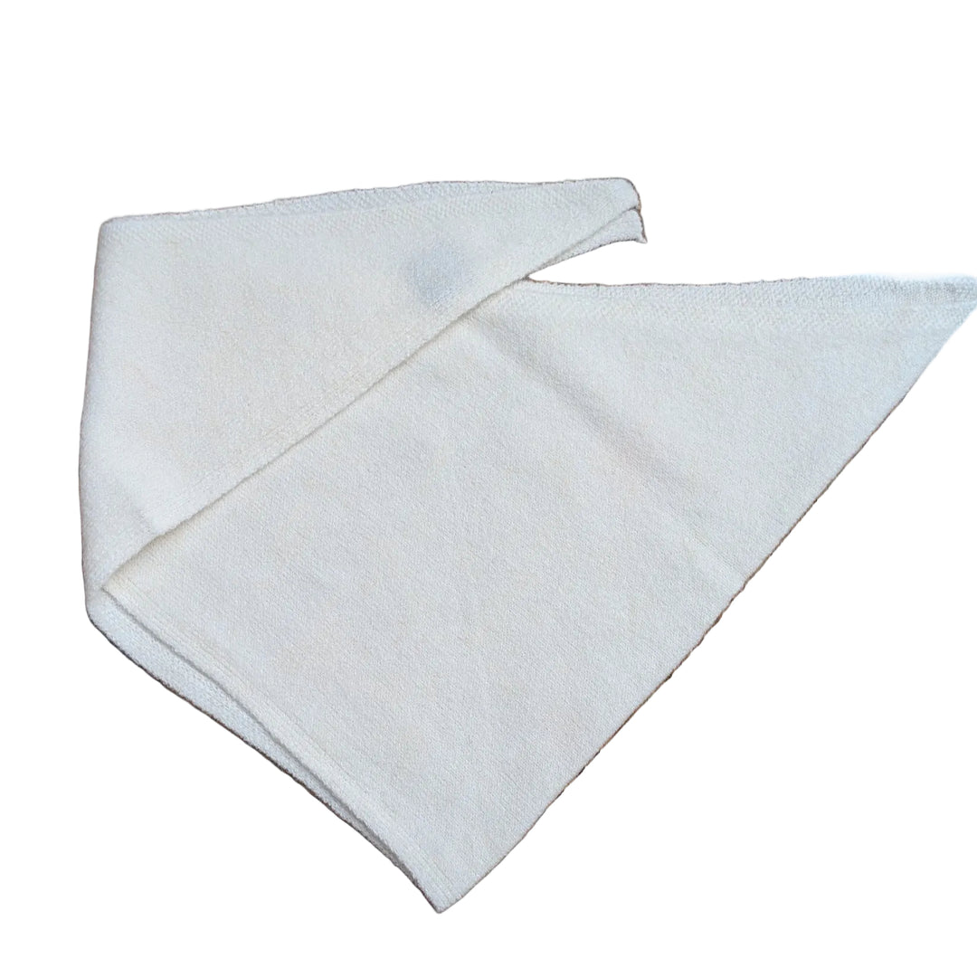 Small Cream Plain Triangular Scarf
