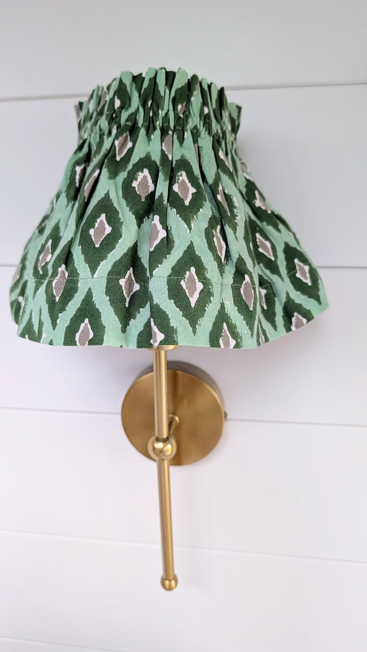 Small Ikat green Lampshade Cover