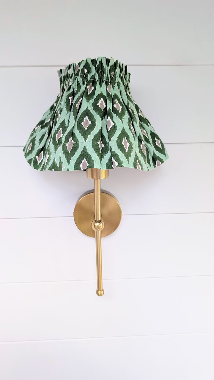Small Ikat green Lampshade Cover