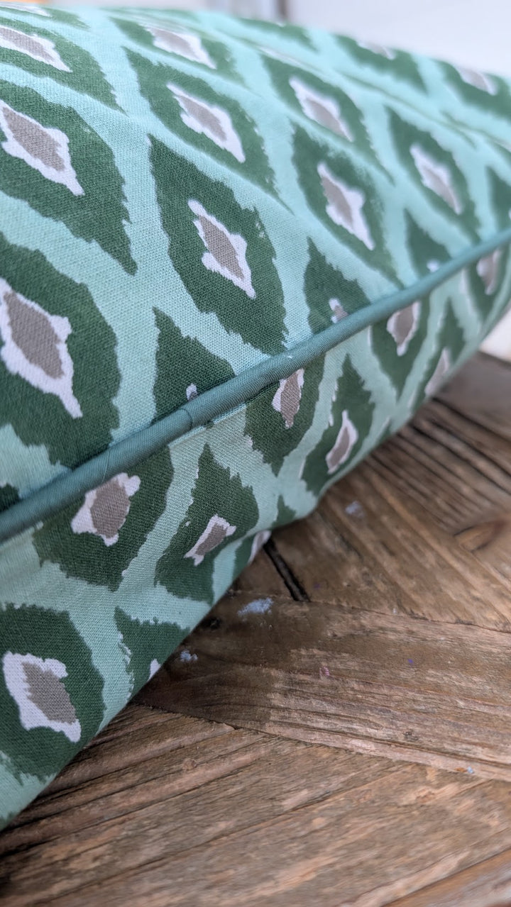 Ikat green Green Cushion Cover-Cushion Covers-LNH Edit