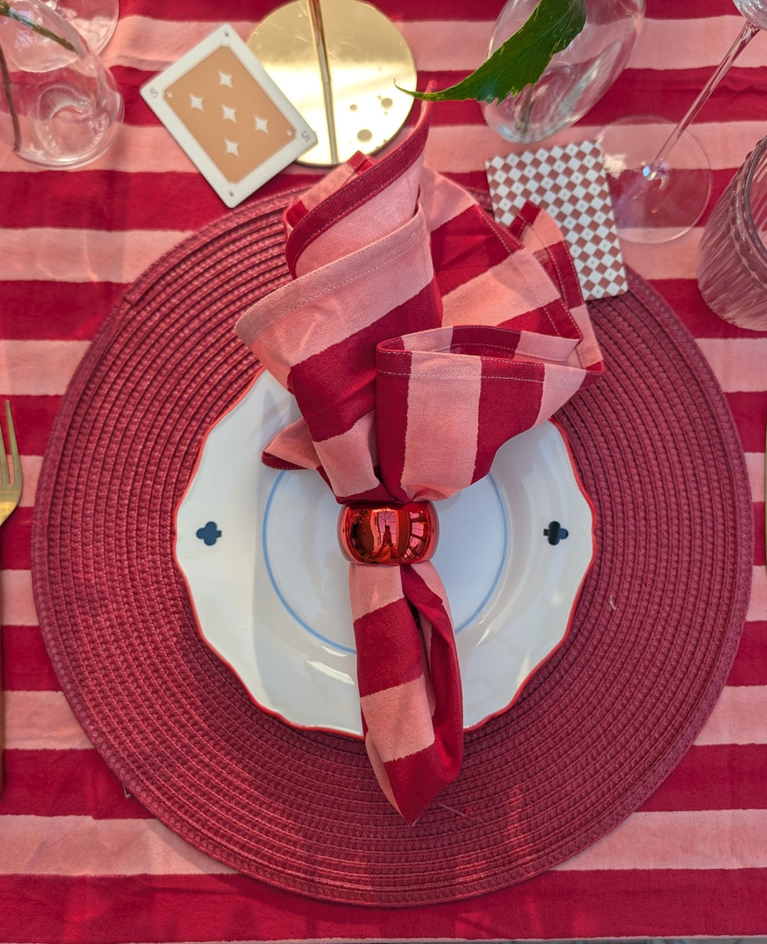 Round Braided Placemat Bordeaux, Set of 4