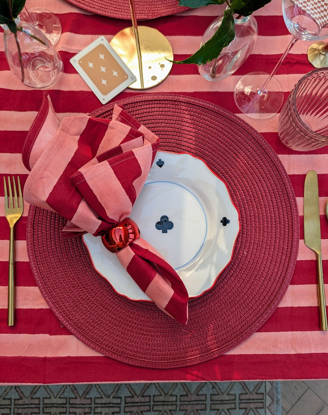Round Braided Placemat Bordeaux, Set of 4