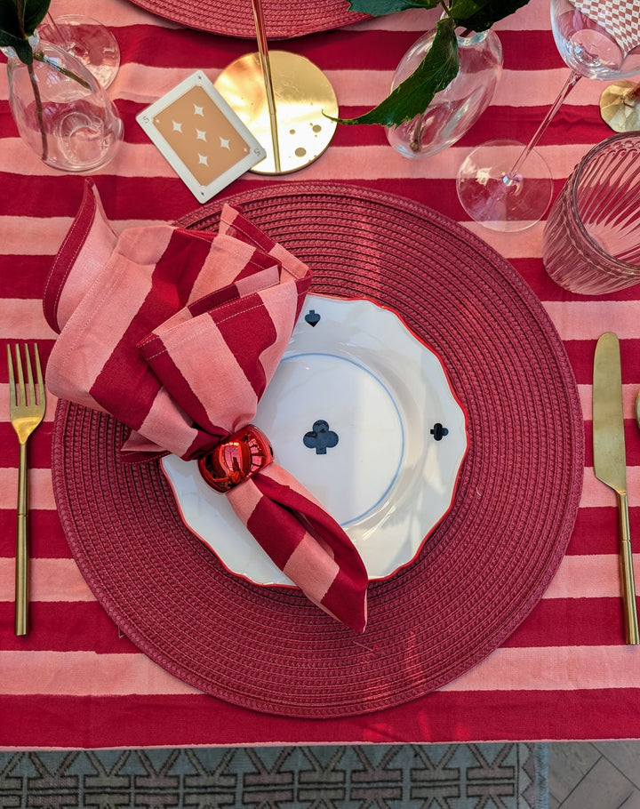 Round Braided Placemat Bordeaux, Set of 4
