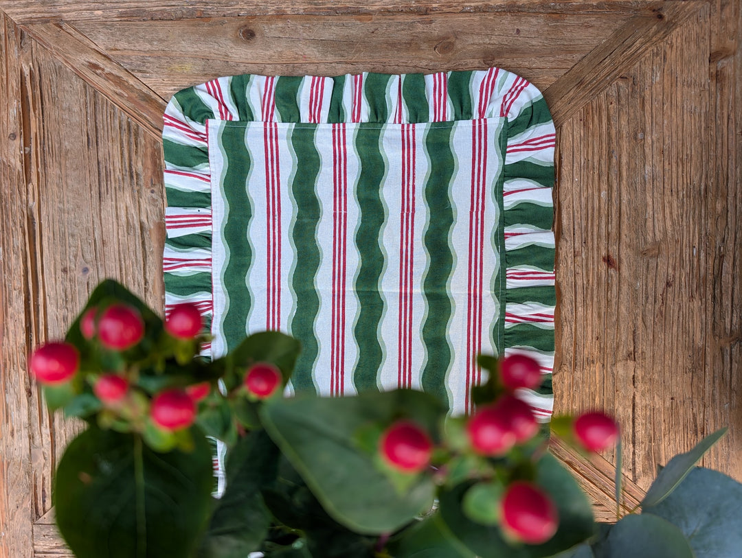 Candy Cane Frill Table Runner
