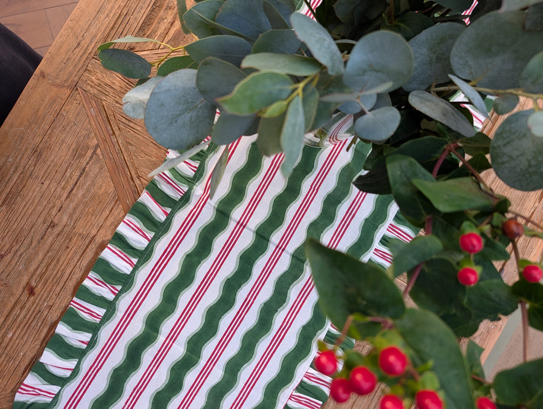 Candy Cane Frill Table Runner