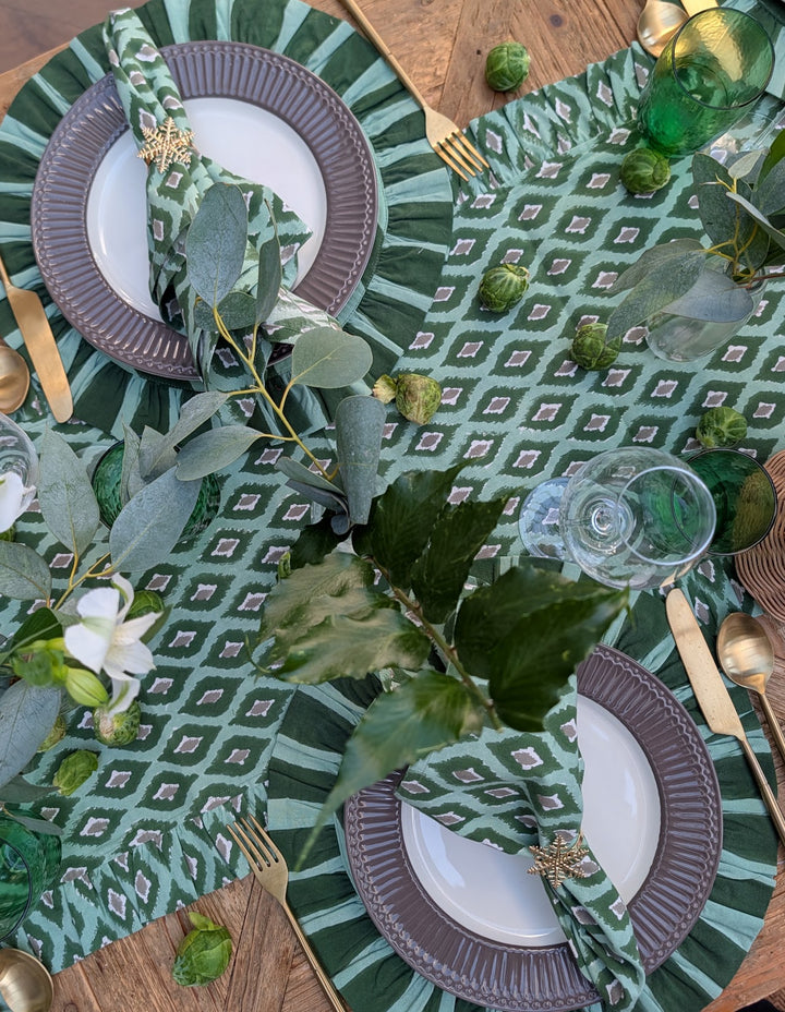 Green Ikat  Napkins, Set of 4