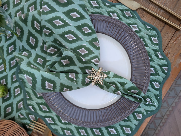 Green Ikat  Napkins, Set of 4