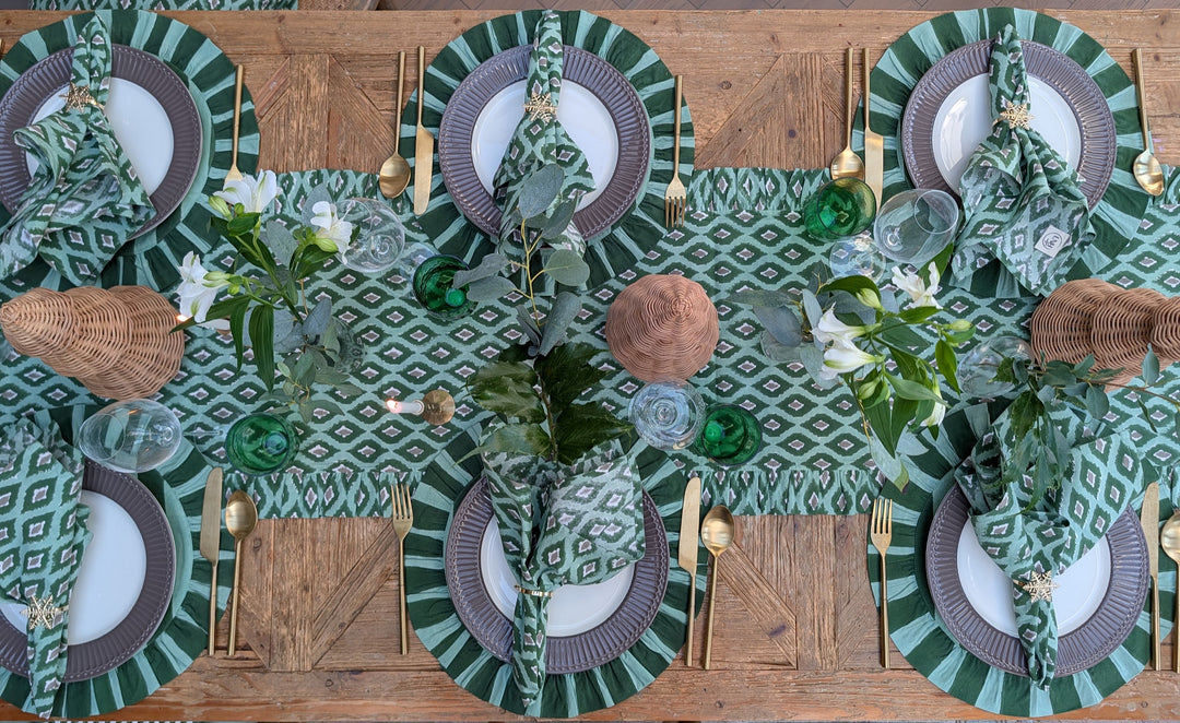 Green Ikat  Napkins, Set of 4