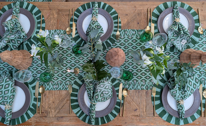 Green Ikat  Napkins, Set of 4