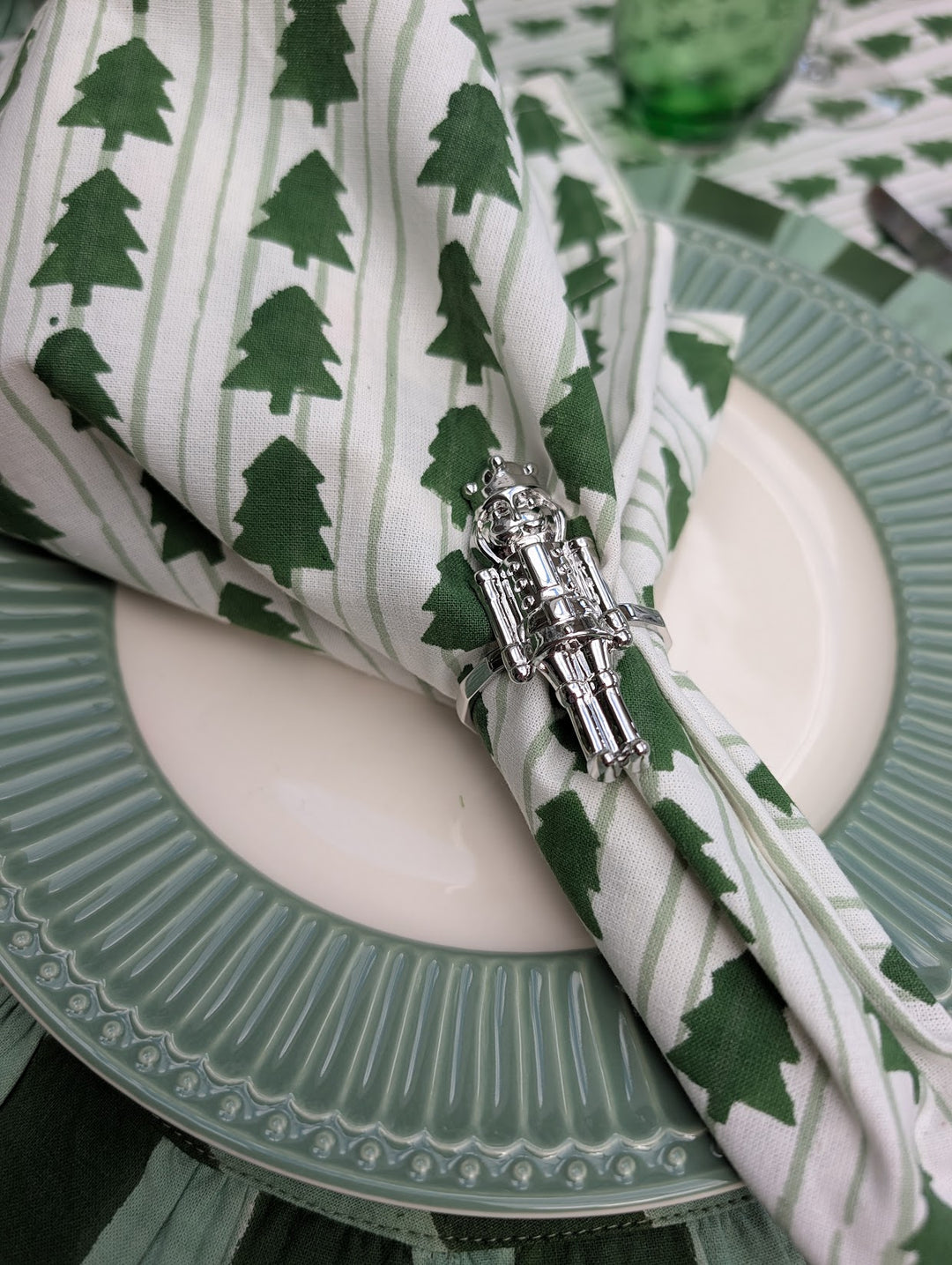Silver Nutcracker Napkin rings - Set of 4