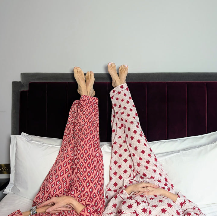 Red Ikat Pyjama Set- Long