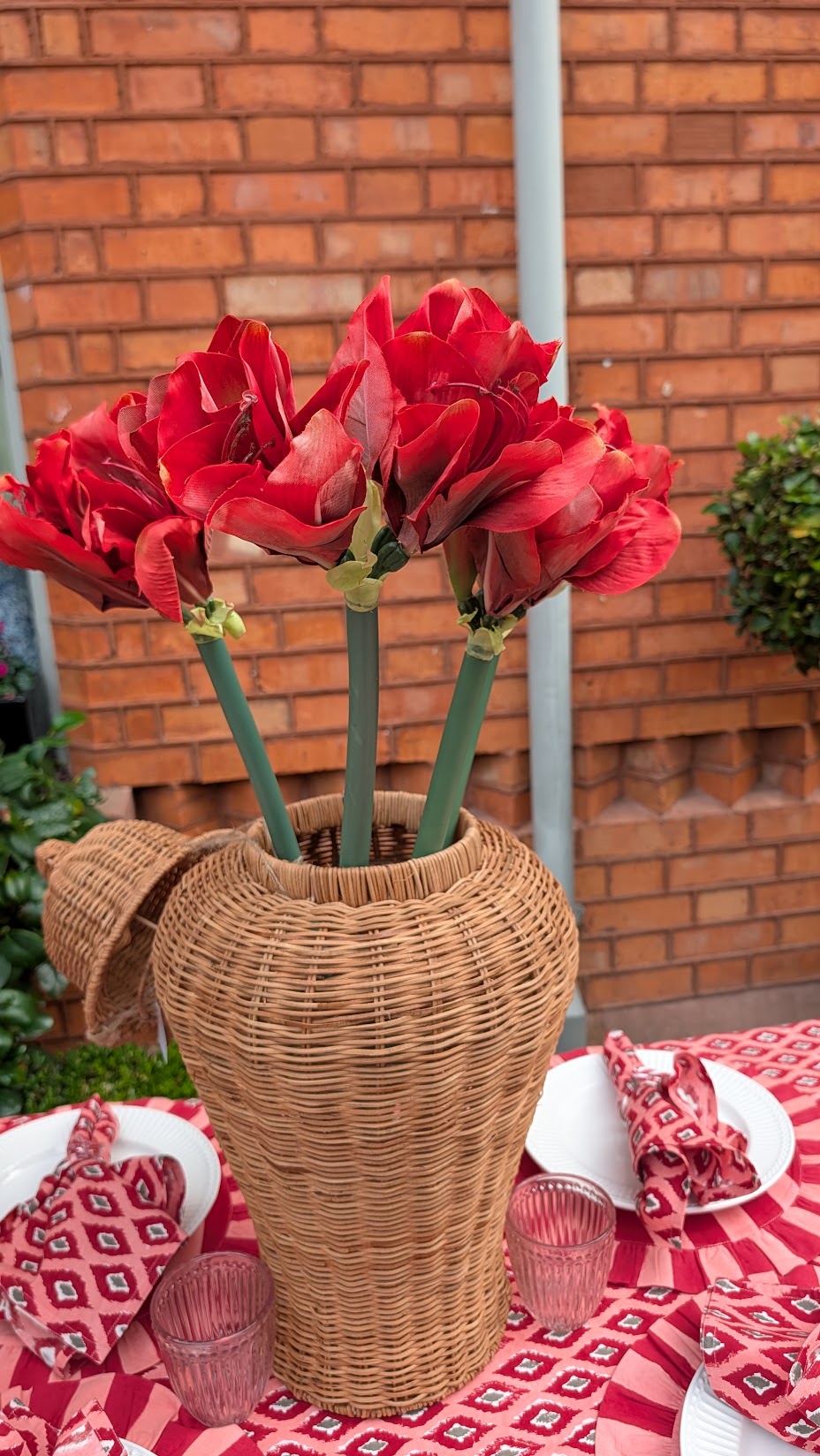 Amaryllis Stem, Red, Artificial Flower