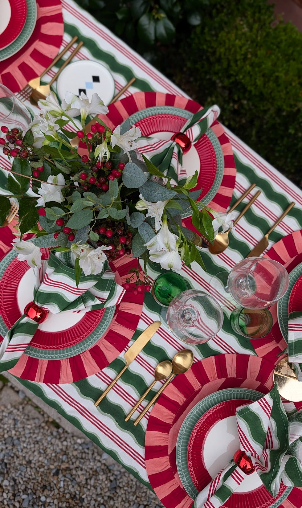 Candy cane Rectangle Tablecloth