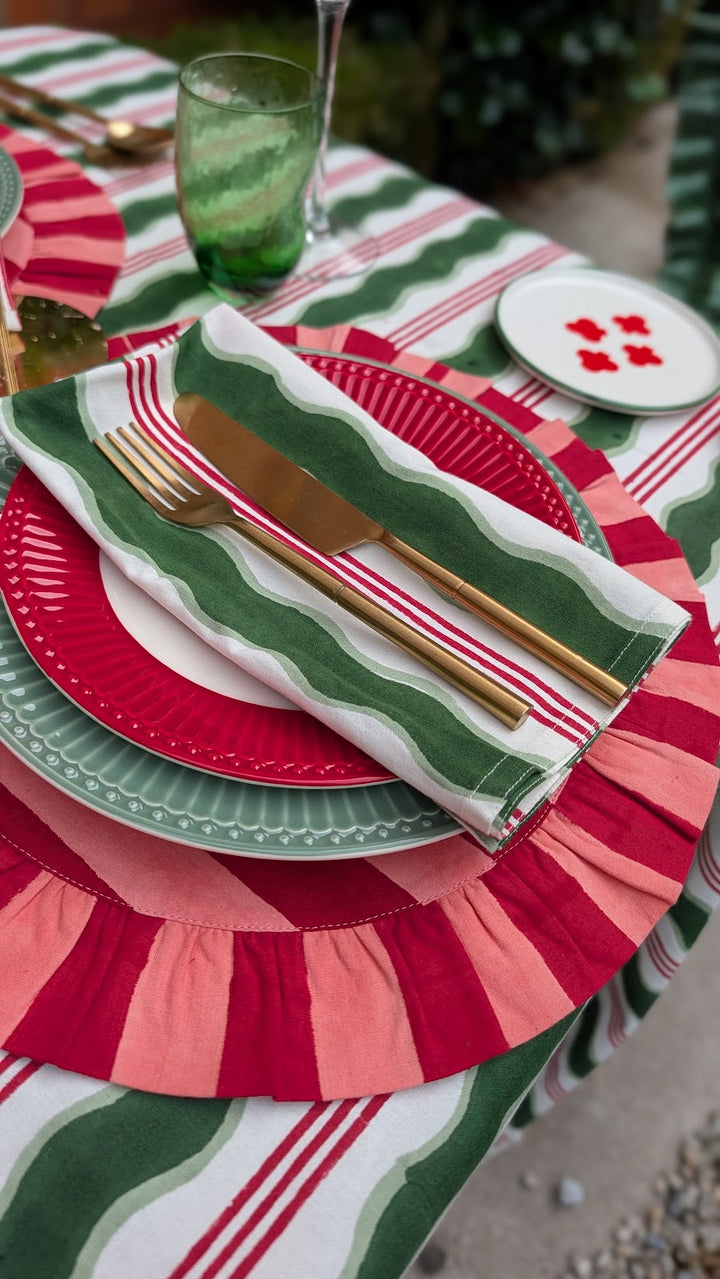 Candy Cane Napkins, Set of 4