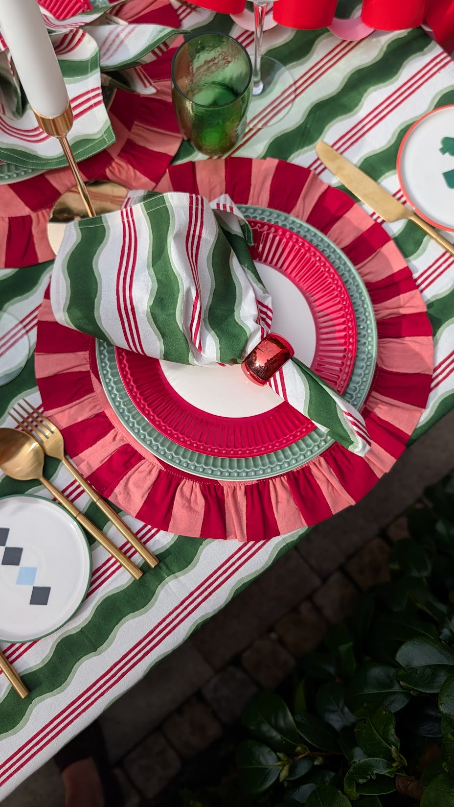 Candy cane Rectangle Tablecloth