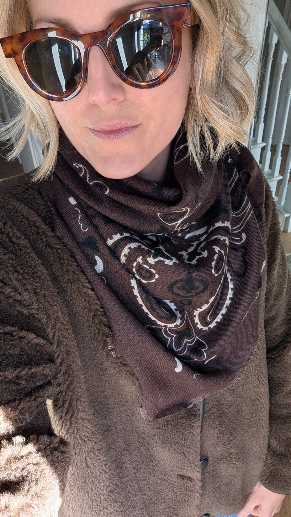 Large Brown Paisley Scarf-scarf-LNH Edit