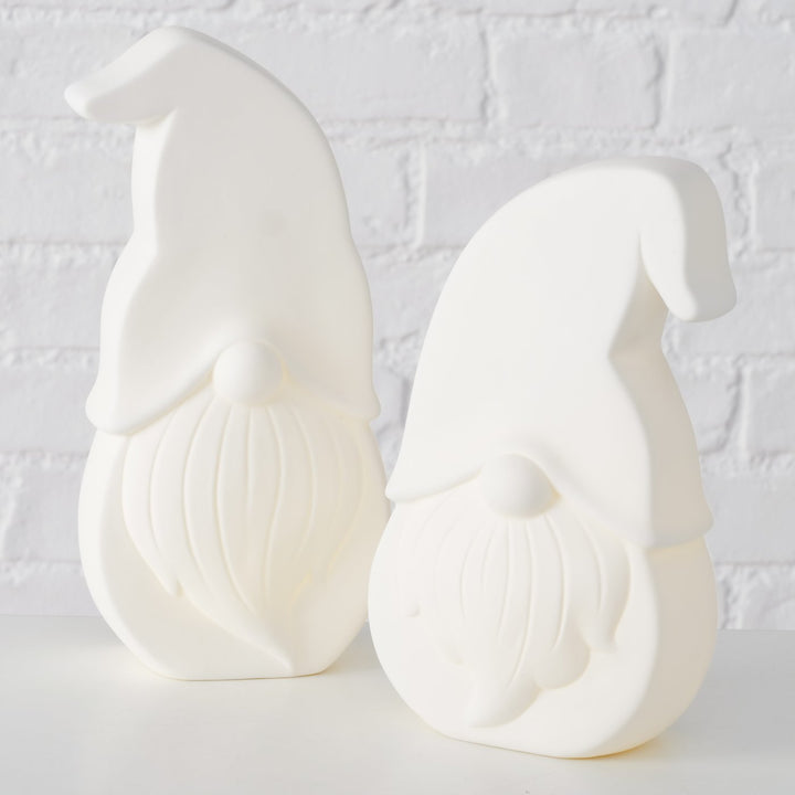 LED Ceramic Gnomes – White, Sold Individually