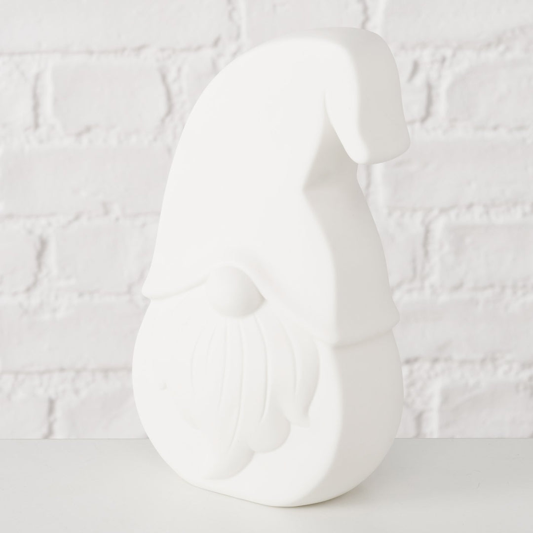 LED Ceramic Gnomes – White, Sold Individually