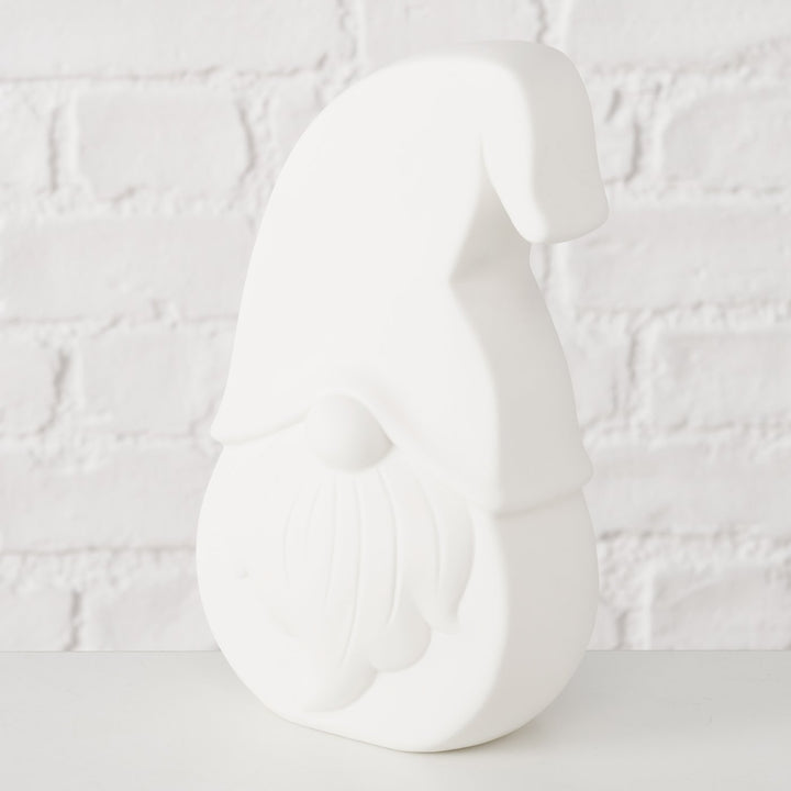 LED Ceramic Gnomes – White, Sold Individually