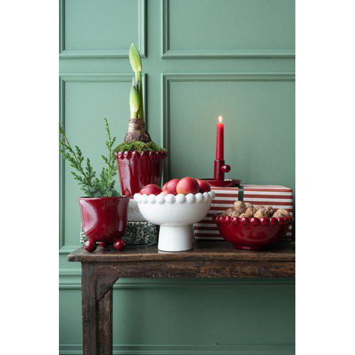 Mary White Ceramic Planter on Foot