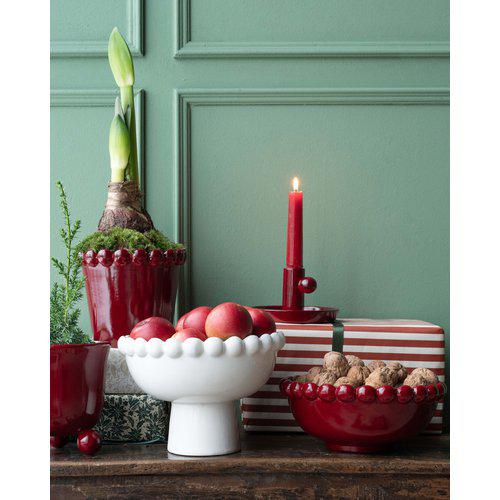 Mary Red Ceramic Planting Bowls, Set of 2