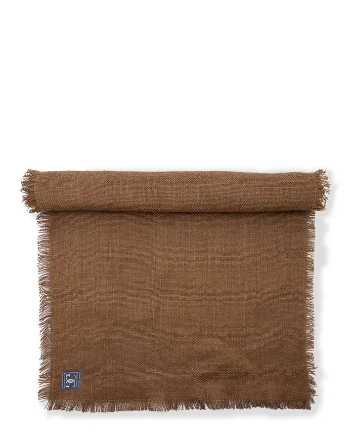 Tobacco Heavy Linen Table Runner