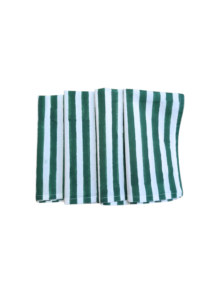 Ivy Napkins, Set of 4 | Green stripe | LNH Edit
