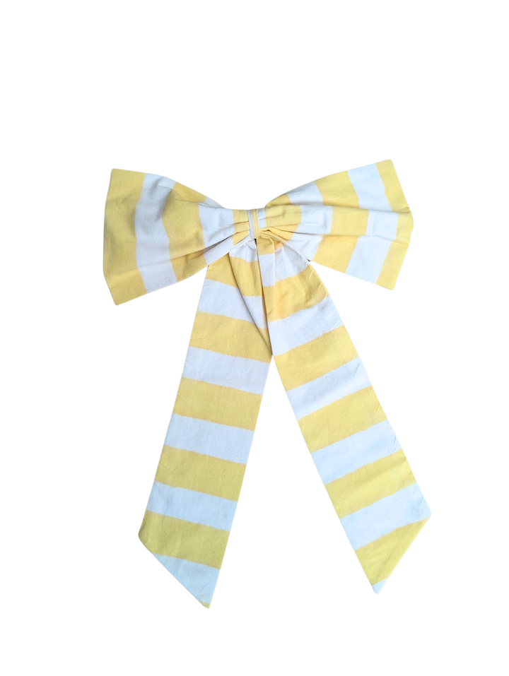 Lemon stripe Handmade Bows – 2 Sizes | LNH Edit