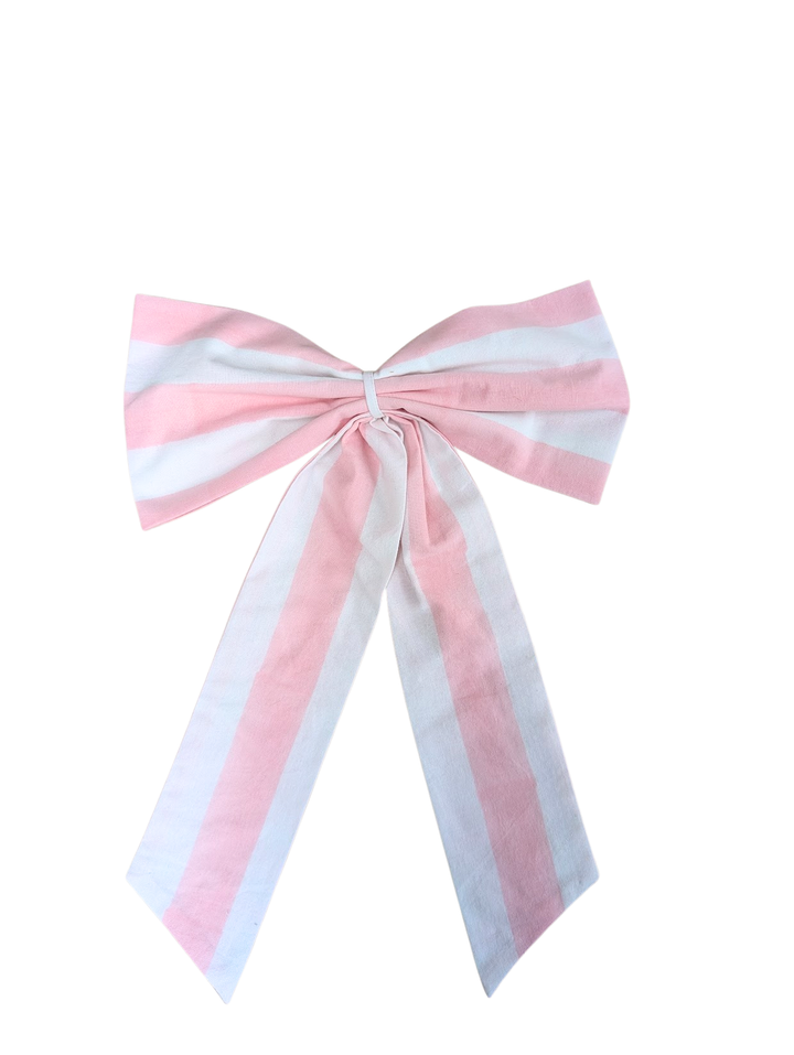 Pink stripe Handmade Bows – 2 Sizes | LNH Edit