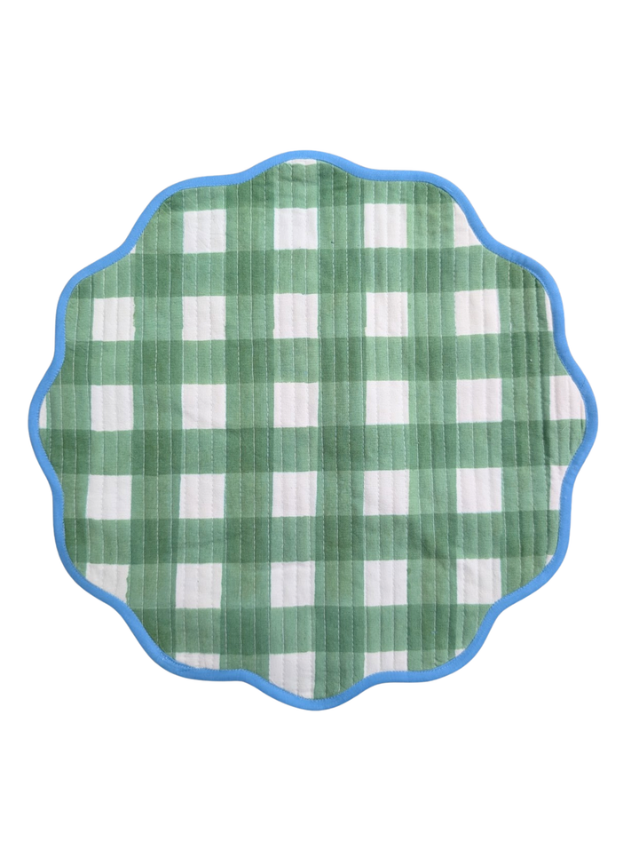 Gingham Green Placemats, Sets of 2