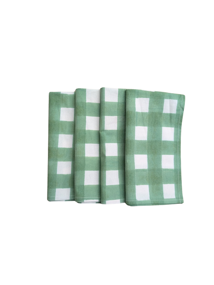 Gingham Green Napkins, Set of 4 | LNH Edit