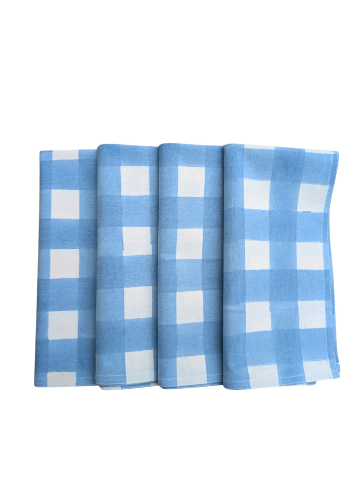 Gingham Blue Napkins, Set of 4 | LNH Edit