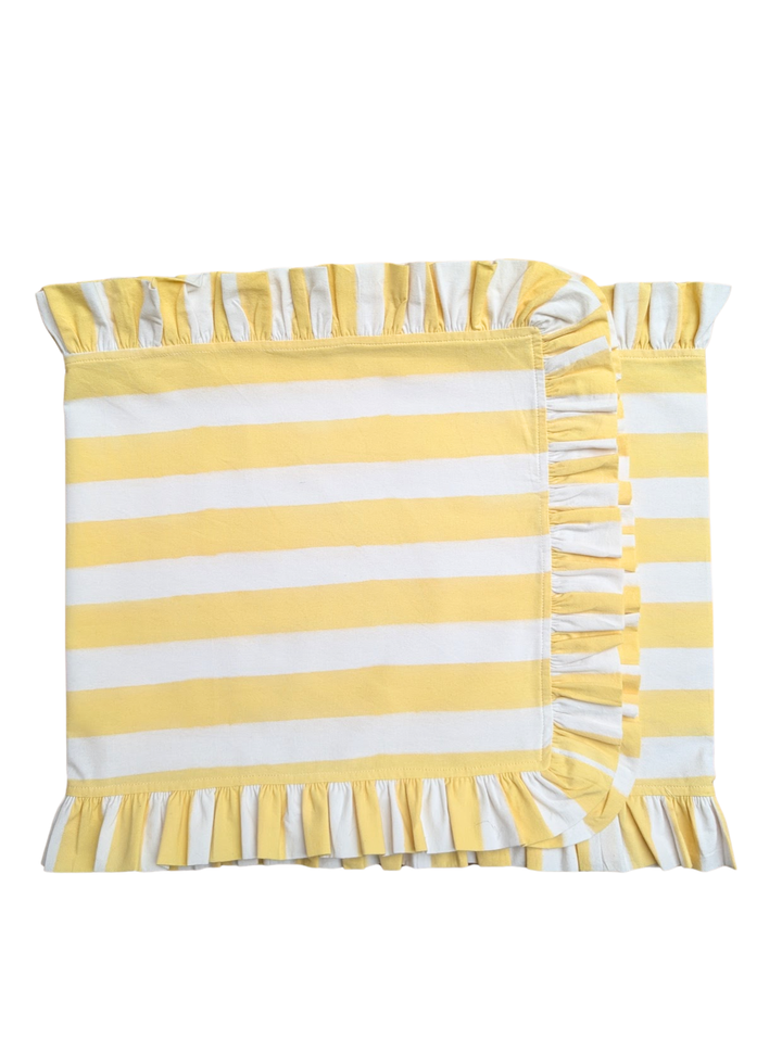 Lemon Stripe Frill Table Runner