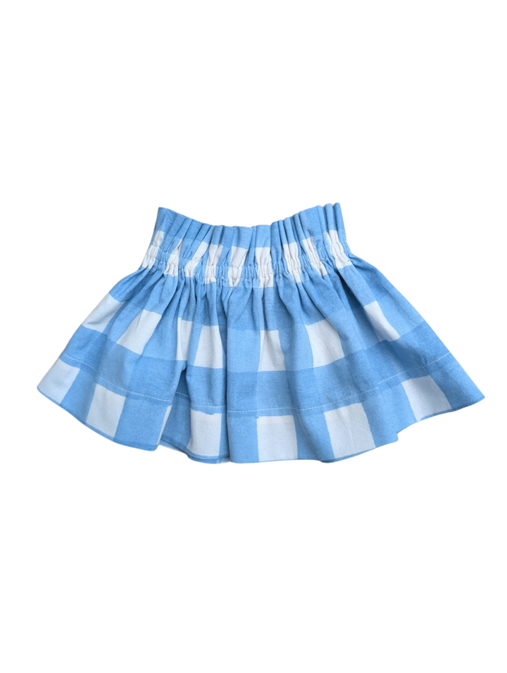 Small Gingham Blue Lampshade Cover