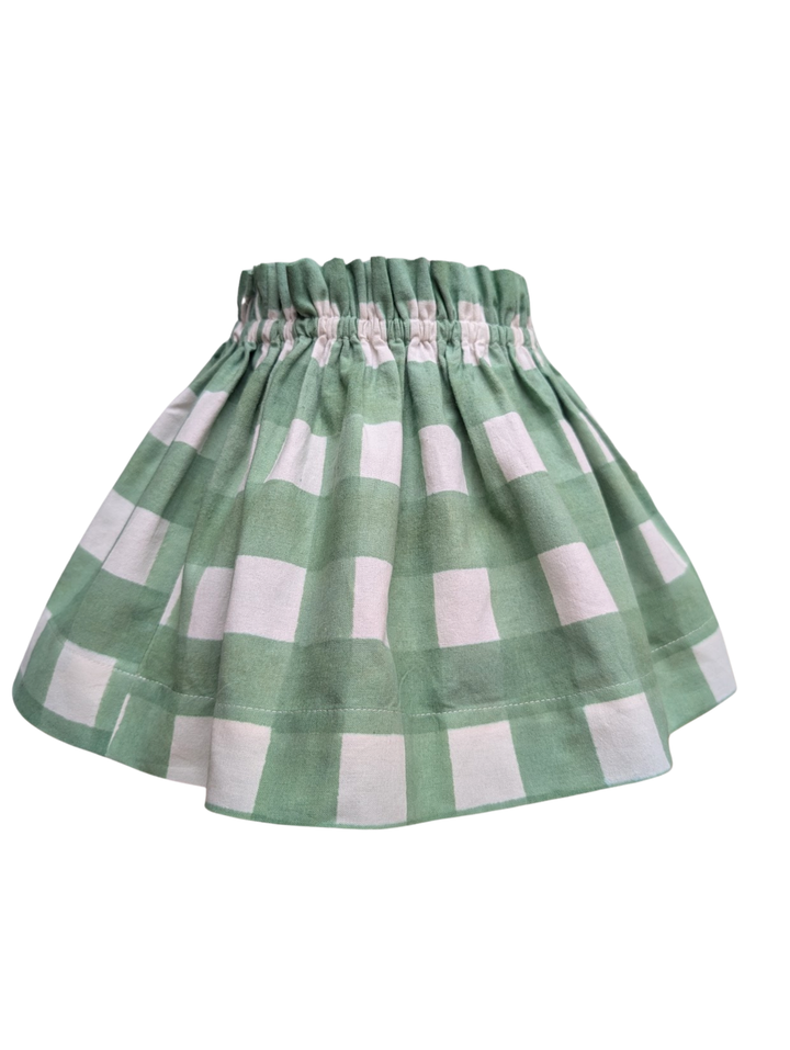 Large Gingham Green  Lampshade Cover