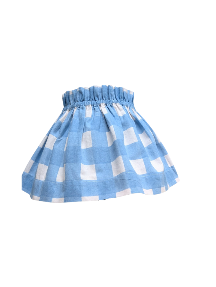 Large Gingham Blue Lampshade Cover