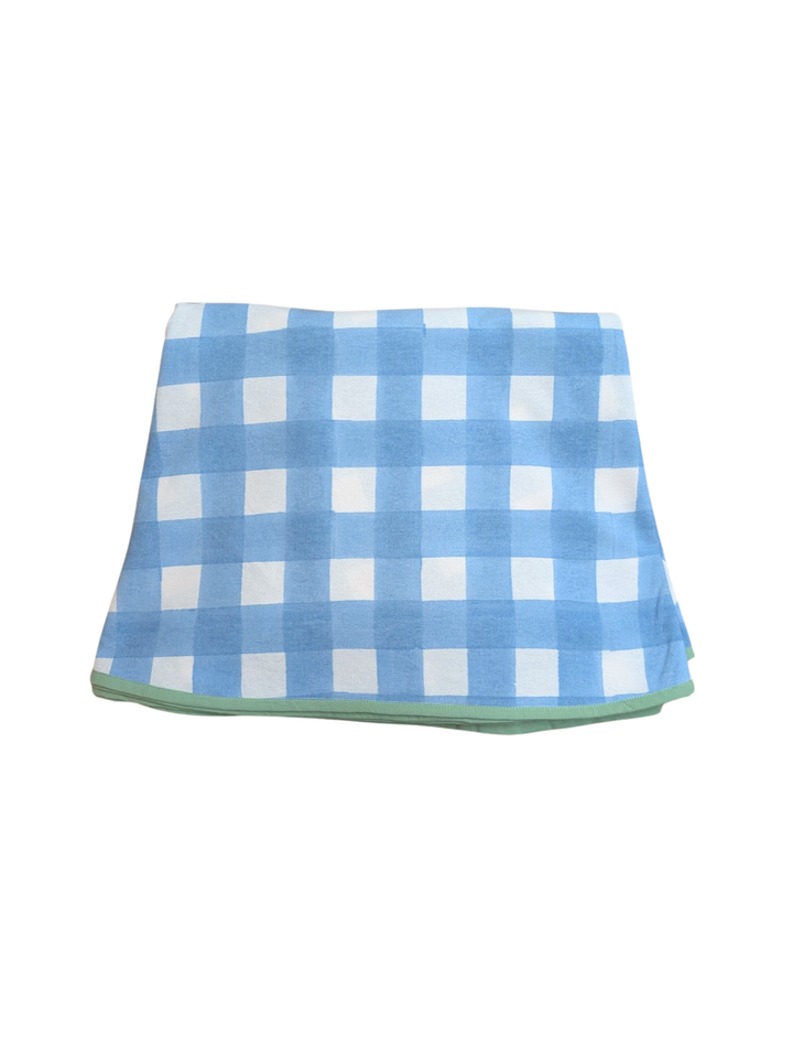 Gingham Blue Round 220cm Tablecloth