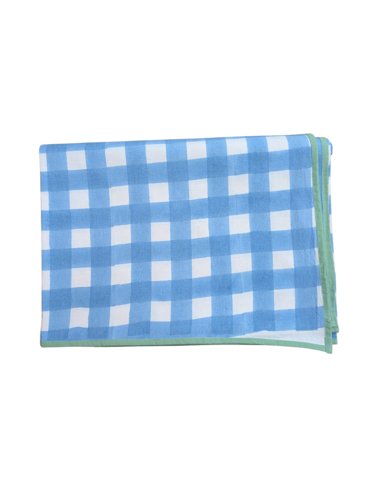 Gingham Blue Rectangle Tablecloth