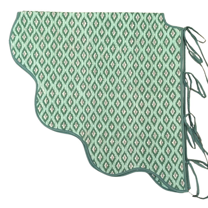 Reversible Red &amp; Green Ikat Quilted Tree Skirt