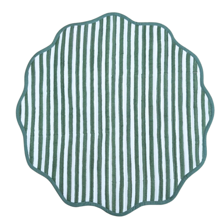 Green Tree Quilted Placemats, Sets of 2