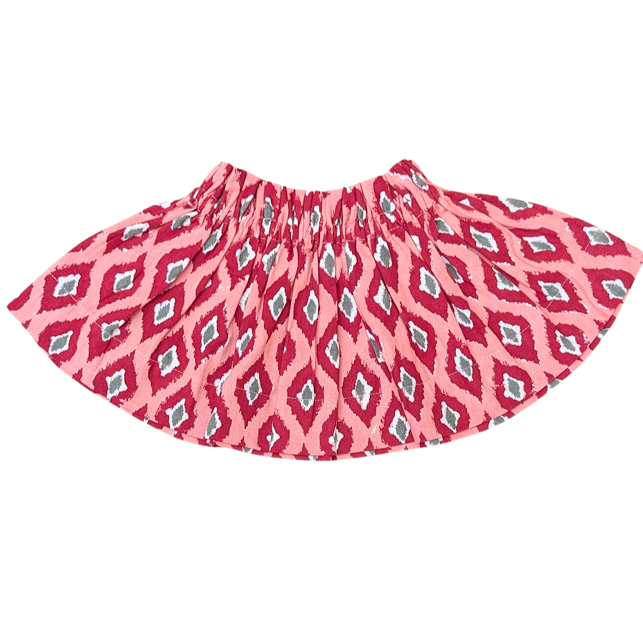 Small Ikat Red Lampshade Cover