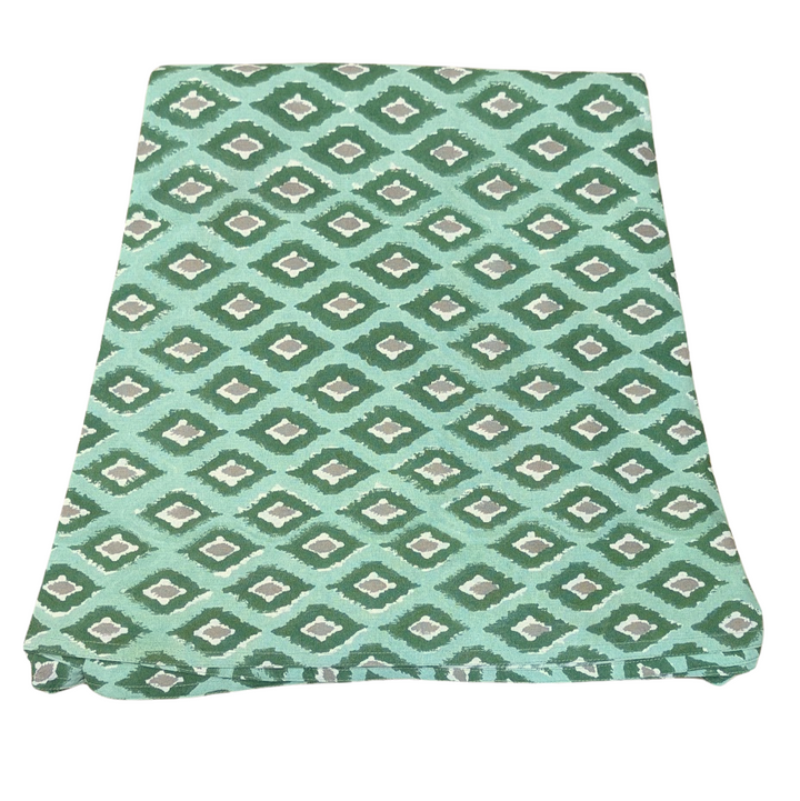 Ikat Green Round Tablecloth