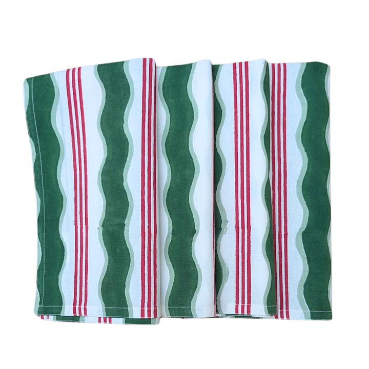 Candy Cane Napkins, Set of 4