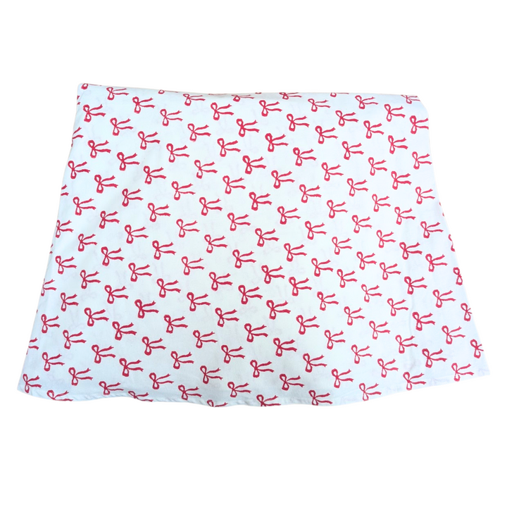 Christmas Red Bow Round Tablecloth