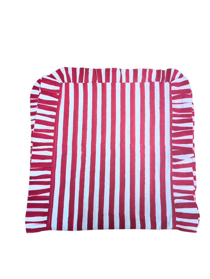 Holly Red Frill Table Runner